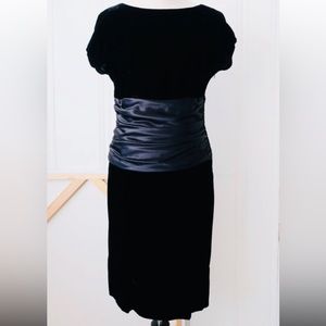 Vintage 80s Black Velvet Cocktail Dress